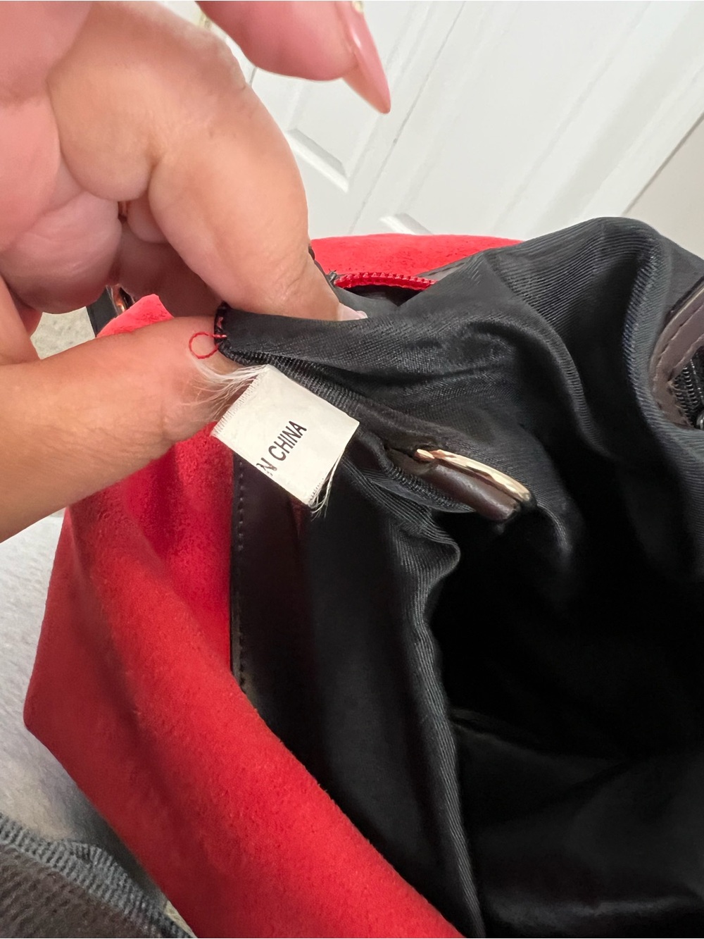 vintage Coach red suede hobo bag,medium - Picture 11 of 14